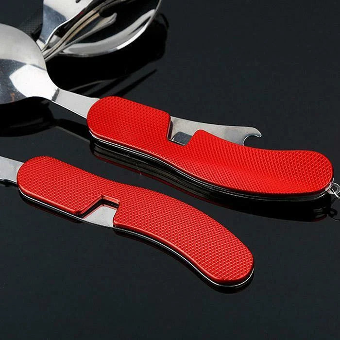 Outdoor Tableware (Fork/Spoon/Knife/Bottle Opener) Camping Utensils