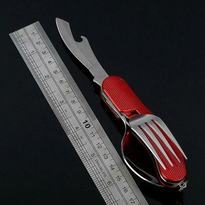 Outdoor Tableware (Fork/Spoon/Knife/Bottle Opener) Camping Utensils